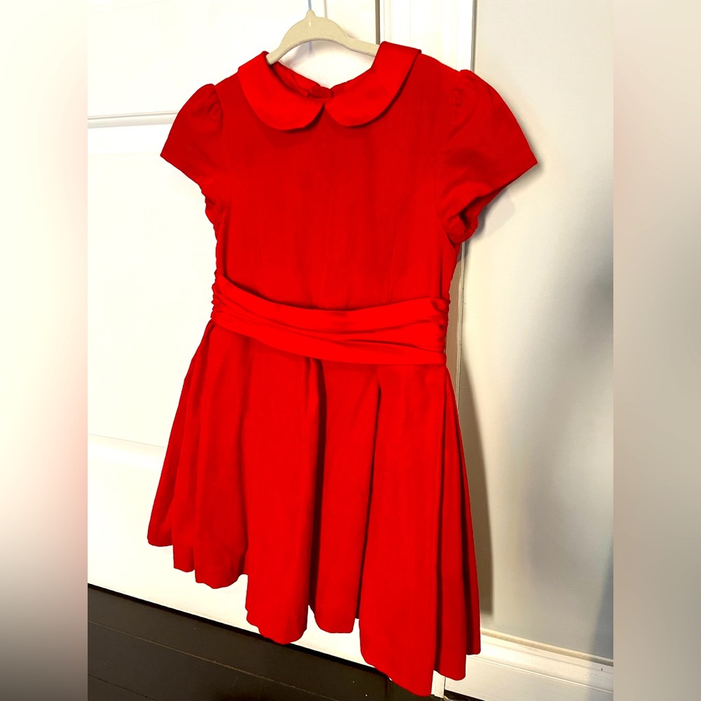 Ralph Lauren Girls 4T Red Corduroy Dress Christmas Holiday Bloomers
